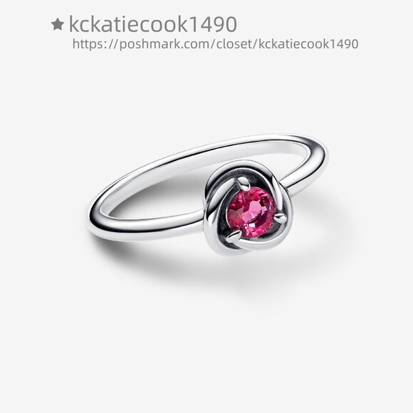 Pandora October Pink Eternity Circle Ring - Picture 2 of 4